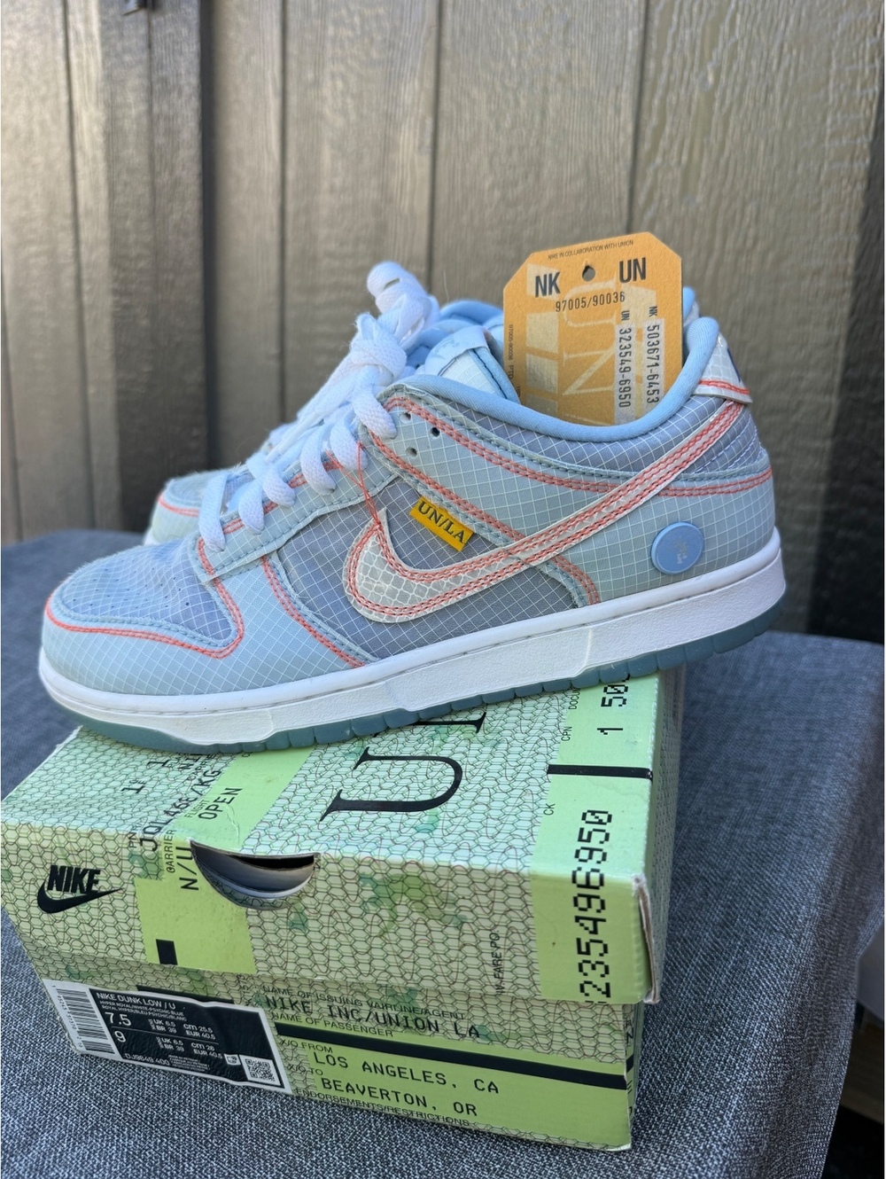 Nike Dunk Low x Union LA Light Blue Sneakers Size 7.5